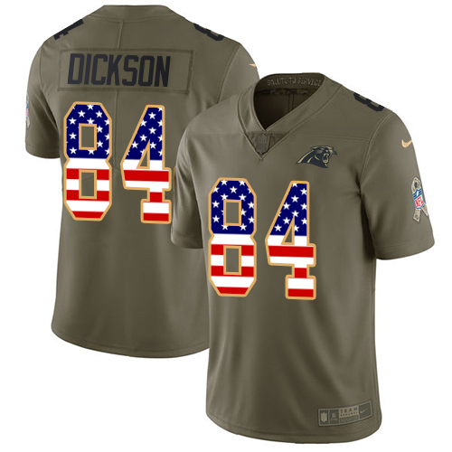 Nike Panthers #84 Ed Dickson Olive/USA Flag Men's Stitched NFL Limited Salute To Service Jersey